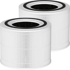 true hepa replacement filter compatible with 240 air cleaner purifier, 3-in-1 true hepa filter replacement, model 14, 2 pack