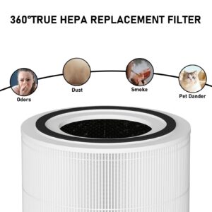 True HEPA Replacement Filter Compatible with 240 Air Cleaner Purifier, 3-in-1 True HEPA Filter Replacement, Model 14, 2 Pack