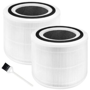 2 pack core 300 replacement filter for levoit core 300 and core 300s air purifier filters, 3-in-1 h13 grade true hepa replacement filter,compared to part # core 300-rf,white