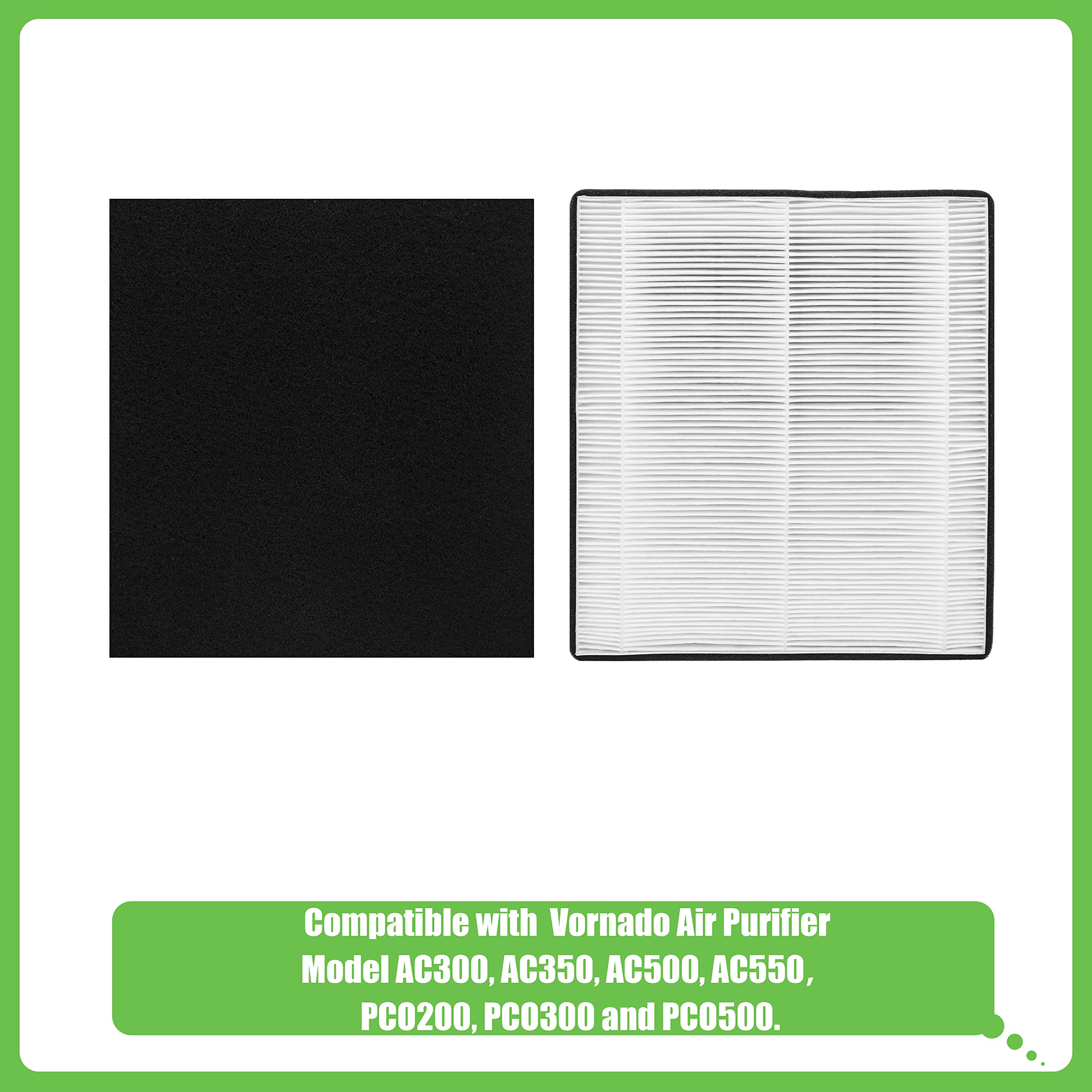 Hichoryer MD1-0022 Replacement Filter, Compatible with Vornado Air Purifier Models AC300, AC350, AC500, AC550, PCO200, PCO300 and PCO500, 2 HEPA Filter MD1-002 + 4 Pre-Filter MD1-0023