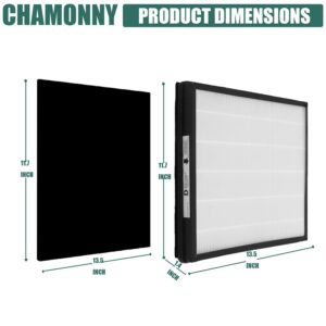 CHAMONNY IAF-H-100D True HEPA Idylis D Filter Replacement Size D, Compatible with Idylis AC-2118, AC-2123, IAP-10-280 Air Purifier Devices, 2HEPA Filters + 4 Activated Carbon Pre-filters