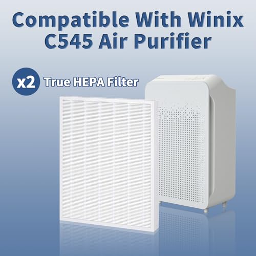 2 Pack C545 True HEPA Replacement Filter S Compatible with Winix C545, B151, P150, 9300 Air Purifier Replacement for Winix S Filter Part 1712-0096-00 and 2522-0058-00