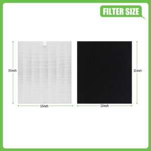 Hichoryer D480 True HEPA Replacement Filter D4, Compatible with Winix D480 Air Purifier, Compare to Winix D4 Filter, Item Number 1712-0100-00, 2 H13 True HEPA Filter & 8 Activated Carbon Filters