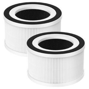 2 pack h13 true hepa replacement filter compatible with afloia fillo/halo/mooka allo air purifier, 3-in-1 pre-filter, h13 true hepa, and activated carbon filter