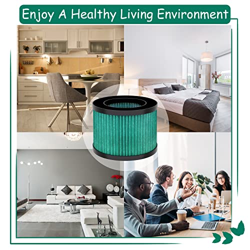 Asheviller MK01 MK06 Replacement Filter, Compatible with AROEVE MK01 MK06 and Kloudi DH-JH01, Intelabe EPI080/EP1080& Elechomes EPI081/EP1081 Air Purifier, Pet Dander Version, 2Pack (MK01 Green)