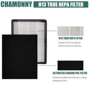 CHAMONNY IAF-H-100A True HEPA Idylis A Replacement Filter, Compatible with Filtrete FAP-C01-A and IDYLIS AC-2119, IAP-10-100, IAPC-40-140, IAP-10-150 Air Purifier, 2 HEPA Filters + 4 Pre-filters