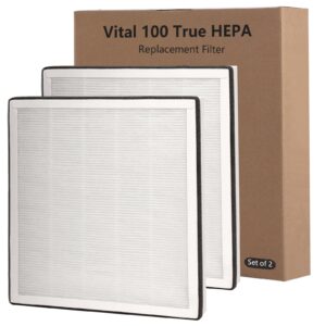 uthic 2 pack vital 100 true hepa replacement filter compatible with levoit vital 100 air purifier, h13 true hepa and high-efficiency activated carbon filter set