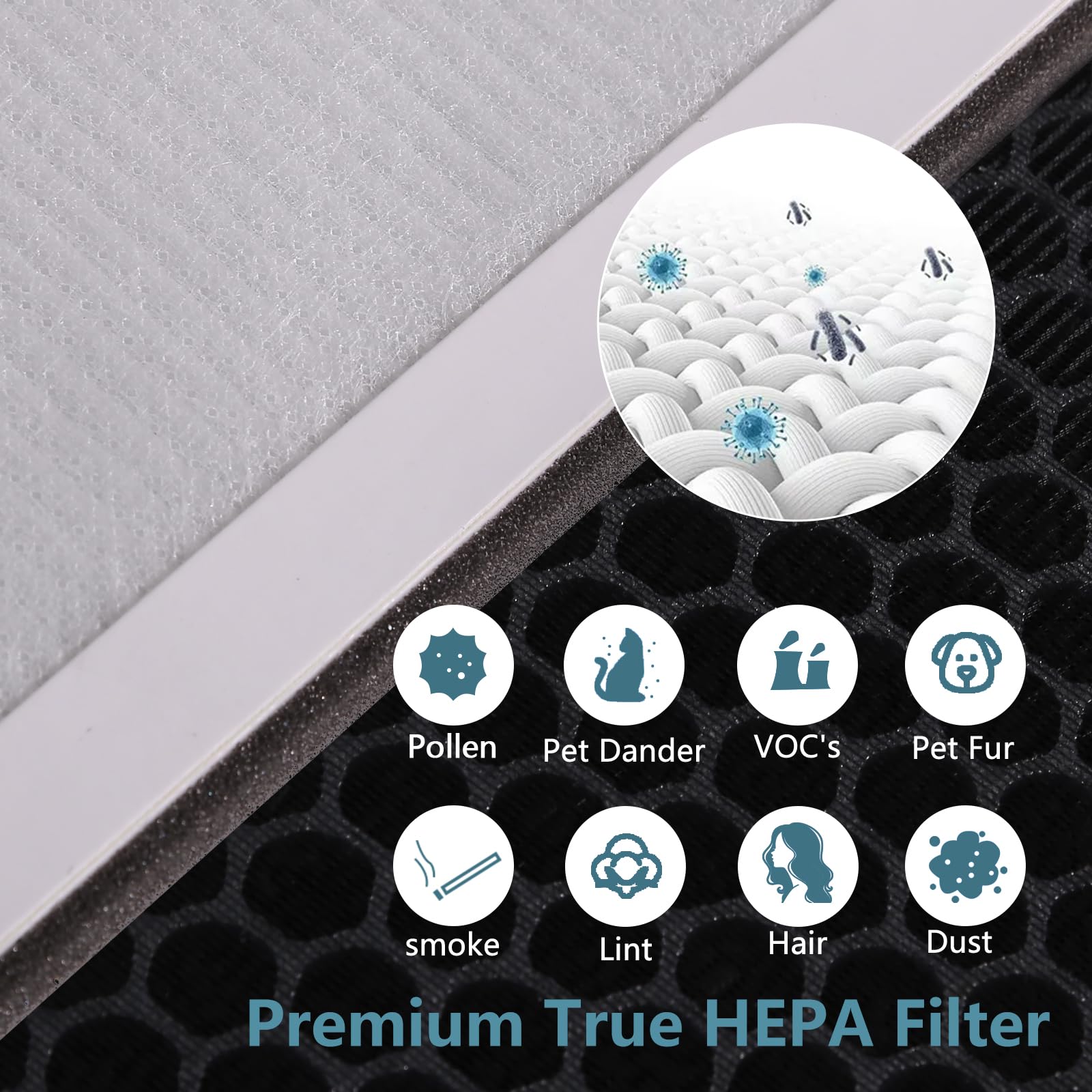 UTHIC 2 Pack Vital 100 True HEPA Replacement Filter Compatible with LEVOIT Vital 100 Air Purifier, H13 True HEPA and High-Efficiency Activated Carbon Filter Set