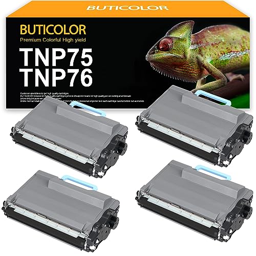 buticolor TNP75 TNP76 Remanufactured Black Toner Cartridge AFC0032 AFC0033 Replacement for Konica Minolta Bizhub 4000i 5000i Printers(4-Pack)