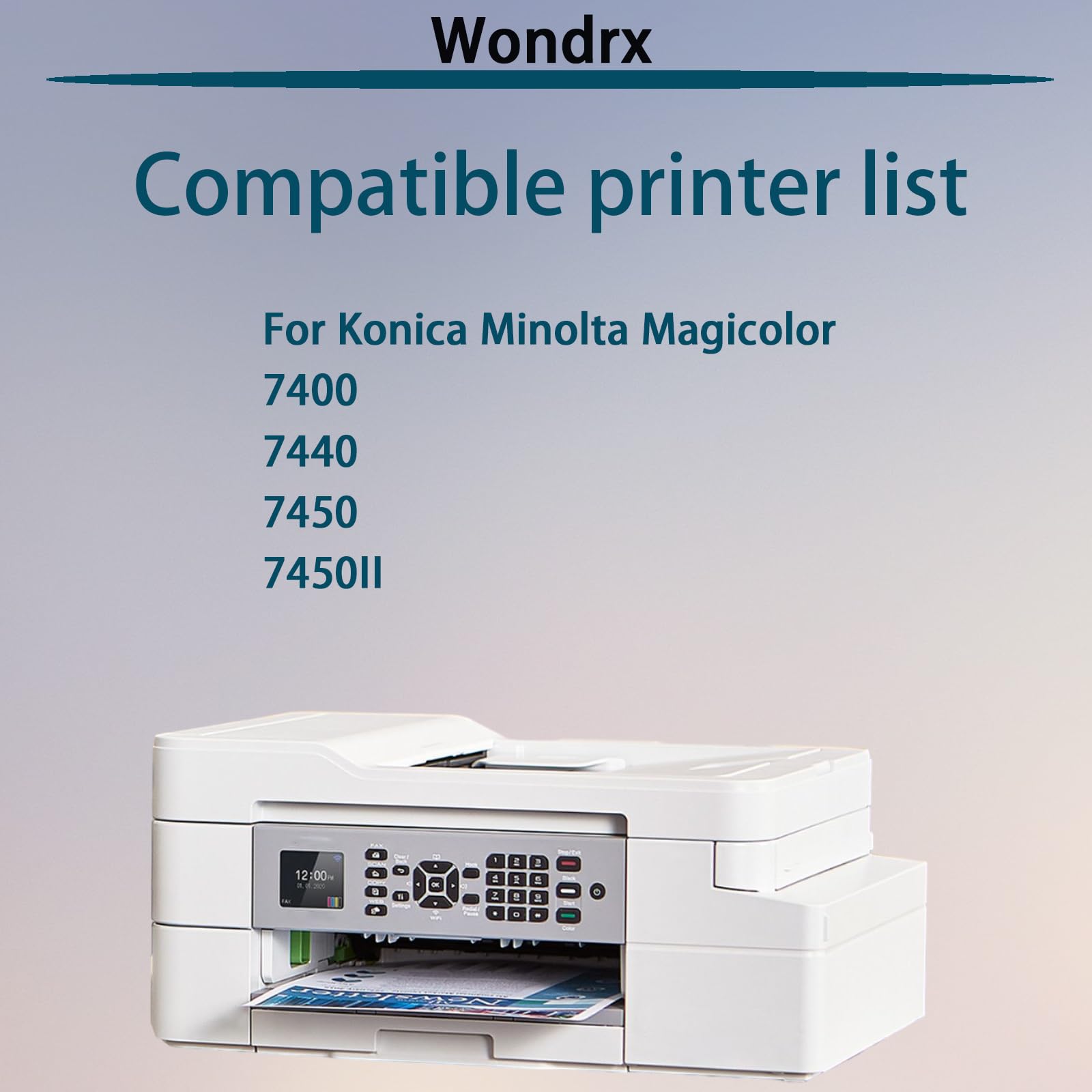 Compatible TN7400 Toner Cartridge for Konica Minolta Magicolor 7400 7440 7450 7450II High Yield 15000 Pages Convenient to Install Eco-Friendly (Black 1Pack)