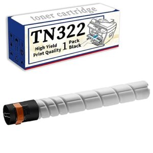 High Yield TN322 Toner Cartridge Compatible Replacement for Konica Minolta Bizhub 224e 284e 364e Printer Black-1 Pack