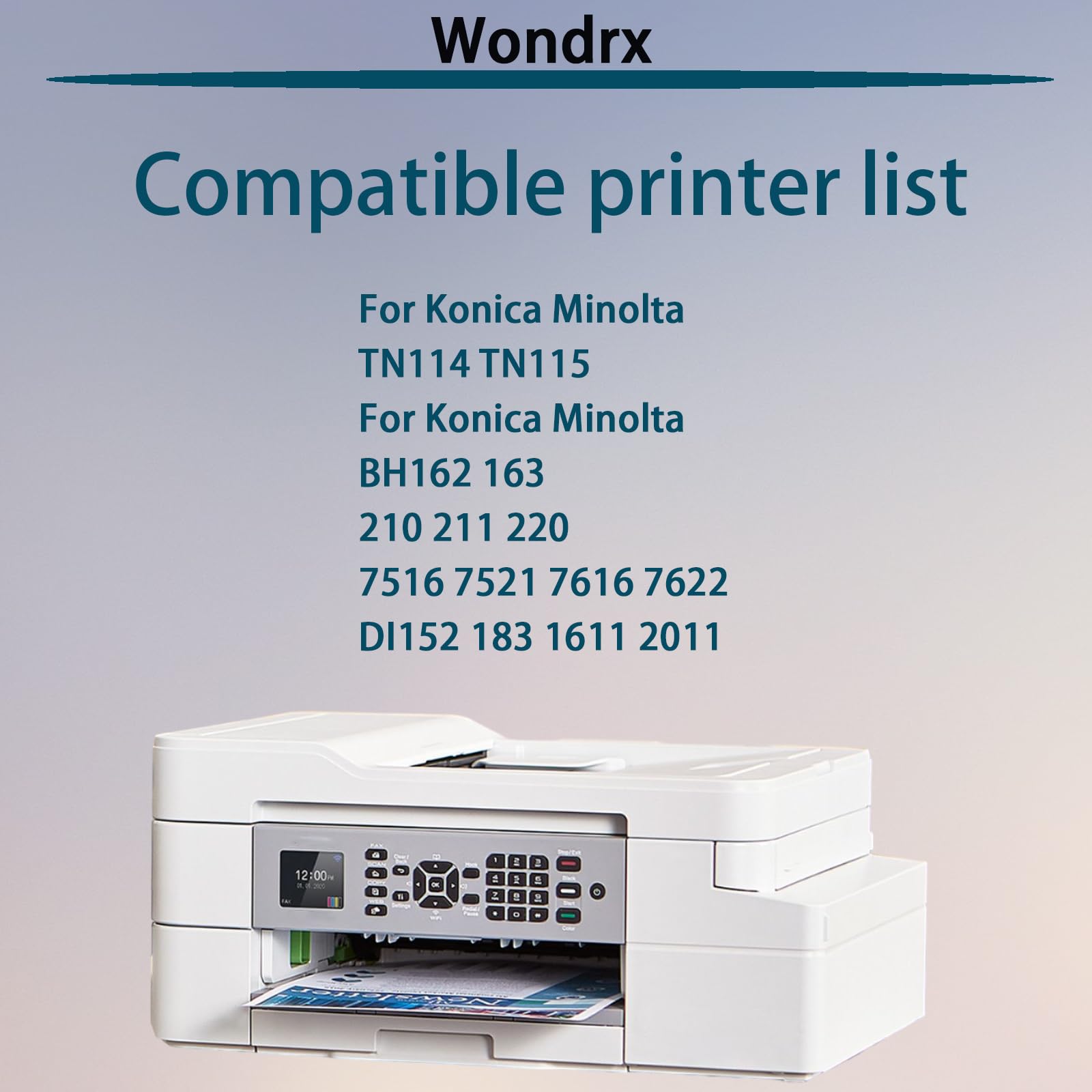 Compatible TN114 Toner Cartridge for Konica Minolta TN114 TN115 for BH162 163 210 211 220 7516 7521 7616 7622 DI152 183 1611 2011 High Yield 11000 Pages (Black 2Pack)