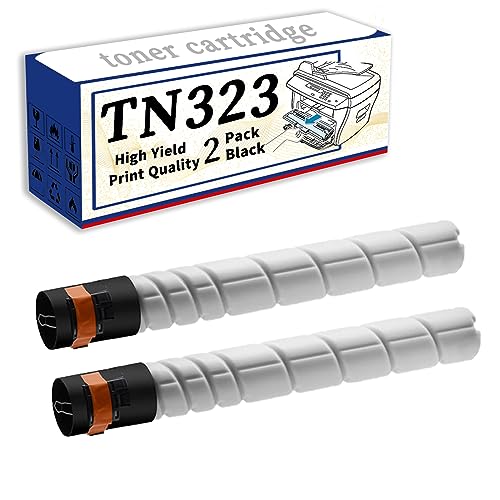 BORATO High Yield TN323 Toner Cartridge Compatible Replacement for Konica Minolta BH227 287 367 7528 7536 7522 Printer Black-2 Pack