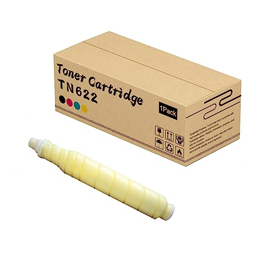 RIOMAN TN622 Toner Cartridge Compatible Replacement for Konica Minolta TN622 to Use with Bizhub C1085 C1100 C6085 C6100 Toner Printer Yellow