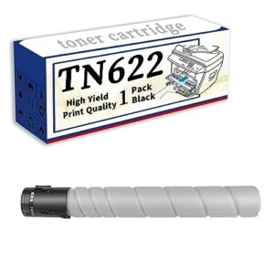 high yield tn622 toner cartridge compatible replacement for konica minolta bizhub c1085 c1100 c6085 c6100 printer black-1 pack