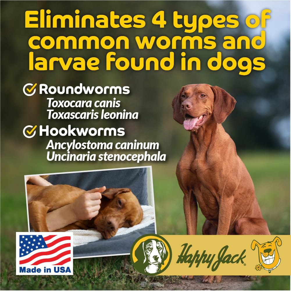 Happy Jack Liqui-Vict 2X Liquid Dog Dewormer for Large, Medium & Small Breeds (2 oz), Wormer Removes 2 Types of Roundworms & 2 Types of Hookworms, for Puppies to Seniors to Lactating Moms