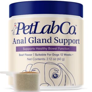 petlab co. anal gland support – target scooting & fishy odor - supports anal gland health while helping to optimize stool consistency - easy to use powder