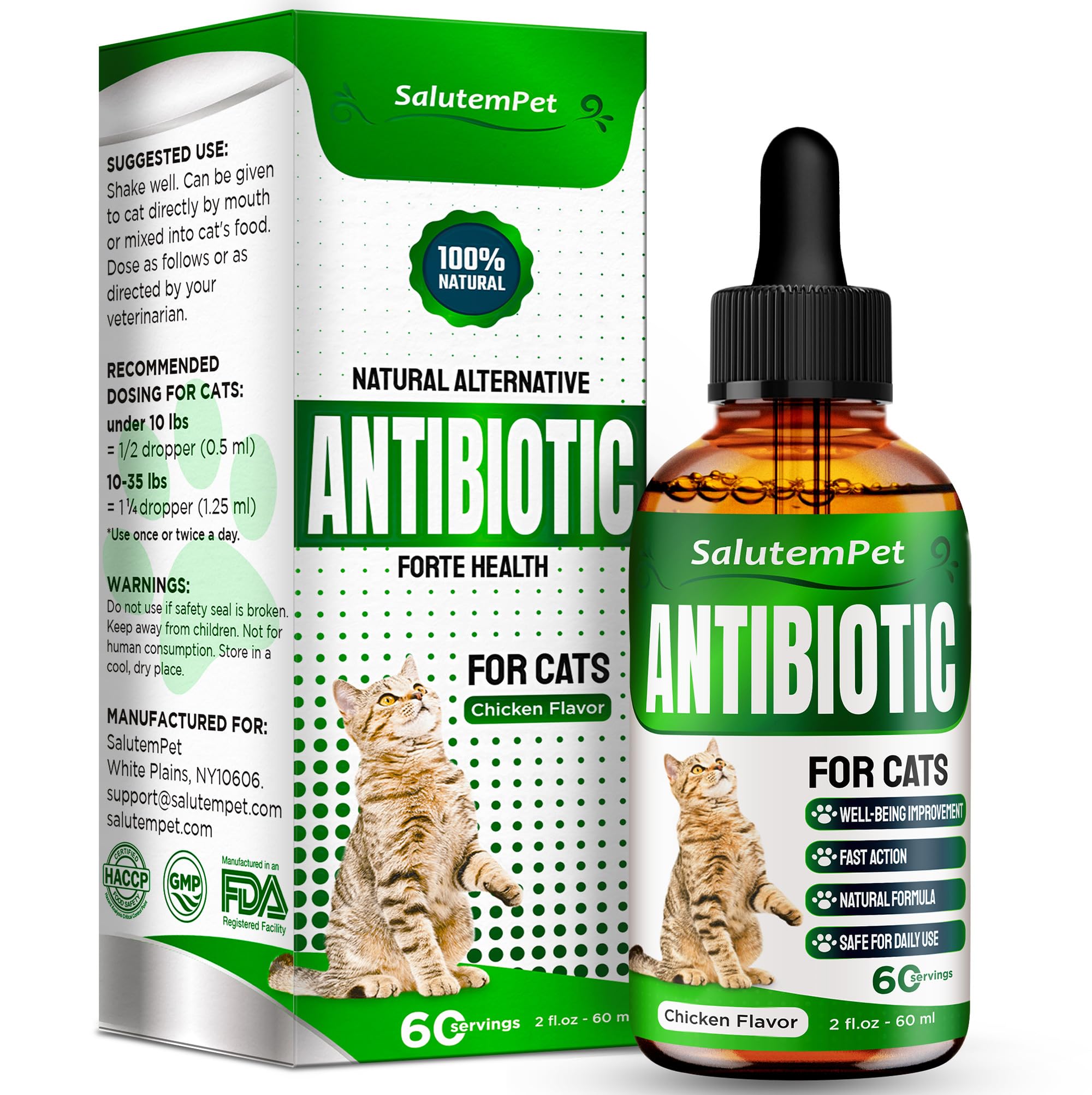 Natural Antibiotics for Cats | Cat Antibiotics | Supports Cat Allergy Relief | Cat Itch Relief | Cat Allergy Support | Cat Multivitamin | Pet Antibiotics | Cat Antibiotics | 2 Oz