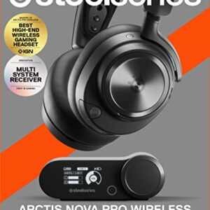 SteelSeries Arctis Nova Pro Wireless Multi-System Gaming Headset - Premium Hi-Fi Drivers - Active Noise Cancellation - Infinity Power System - Stealth Retractable Mic - PC, PS5/PS4, Switch, Mobile