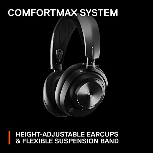 SteelSeries Arctis Nova Pro Wireless Multi-System Gaming Headset - Premium Hi-Fi Drivers - Active Noise Cancellation - Infinity Power System - Stealth Retractable Mic - PC, PS5/PS4, Switch, Mobile