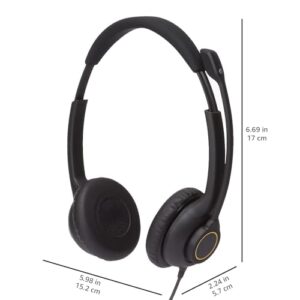 AmazonCommercial Double Sided Wired USB Headset