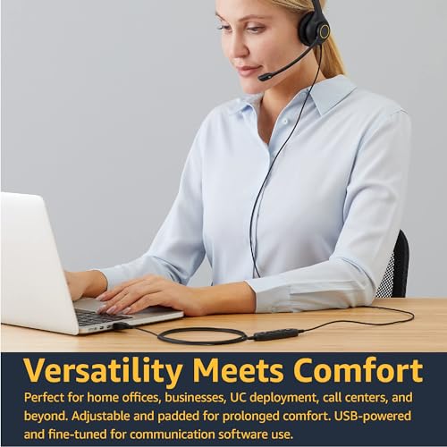 AmazonCommercial Double Sided Wired USB Headset