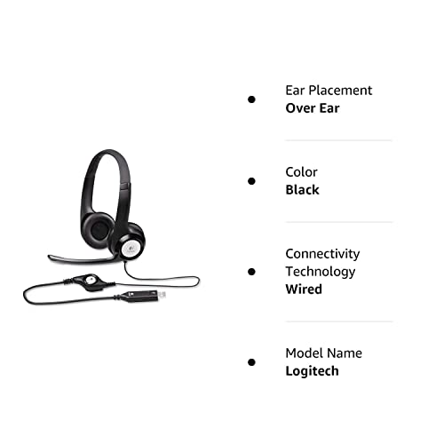 Logitech New h390 USB headset with noisecanceling microphone bulk packaging, 5.8 Ounce