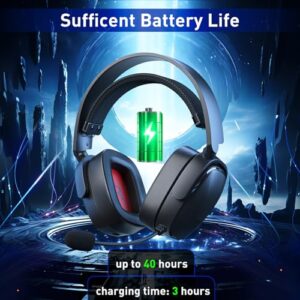 SENZER X100 Wireless Gaming Headset for PS5 PS4 PC - Bluetooth, Clear Audio, Customized Side Plates, Memory Foam Pads - w/3.5mm Wired for Xbox