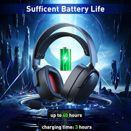 SENZER X100 Wireless Gaming Headset for PS5 PS4 PC - Bluetooth, Clear Audio, Customized Side Plates, Memory Foam Pads - w/3.5mm Wired for Xbox