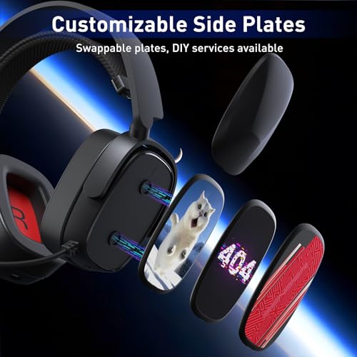 SENZER X100 Wireless Gaming Headset for PS5 PS4 PC - Bluetooth, Clear Audio, Customized Side Plates, Memory Foam Pads - w/3.5mm Wired for Xbox