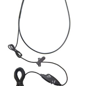 ECS WordHear-O 3.5mm transcription headset, in-line volume control, under chin, 10' cord with clothing clip, 3 extra pair extra of ear sponges, computer and transcribing headphones