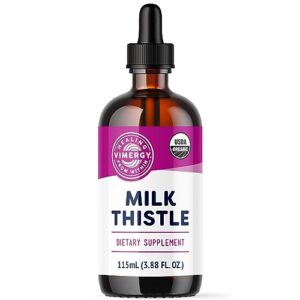 Vimergy USDA Organic Milk Thistle Extract, 57 Servings – Healthy Liver Support Supplement Drops – Liquid Milk Thistle Tincture – No Alcohol Added - Non-GMO, Vegan & Paleo (115 ml)