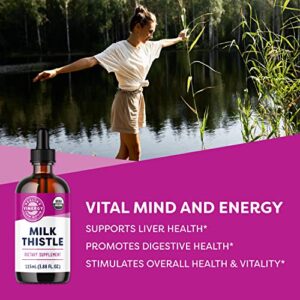 Vimergy USDA Organic Milk Thistle Extract, 57 Servings – Healthy Liver Support Supplement Drops – Liquid Milk Thistle Tincture – No Alcohol Added - Non-GMO, Vegan & Paleo (115 ml)