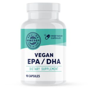 vimergy vegan epa/dha, 30 servings –algal omega 3 fatty acids – plant based fish oil alternative with vitamin e – supports heart, brain & eye health - non-gmo, gluten-free, soy-free, paleo (90 count)