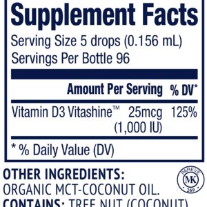 Vimergy USDA Organic Vegan Vitamin D3 Extract, 96 Servings – Supports Strong Bones & Healthy Immune System – Alcohol Free Liquid Vitamin D3 Drops - Gluten-Free, Non-GMO, Kosher, Vegan & Paleo (15 ml)