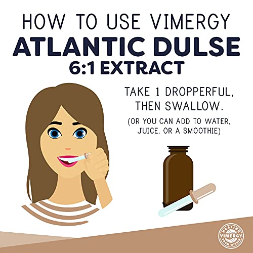 Vimergy USDA Organic Atlantic Dulse Extract, 55 Servings – Raw Liquid Seaweed Dulse Supplement Drops - Alcohol-Free, Vegan & Paleo Friendly (55 ml)