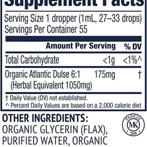 Vimergy USDA Organic Atlantic Dulse Extract, 55 Servings – Raw Liquid Seaweed Dulse Supplement Drops - Alcohol-Free, Vegan & Paleo Friendly (55 ml)