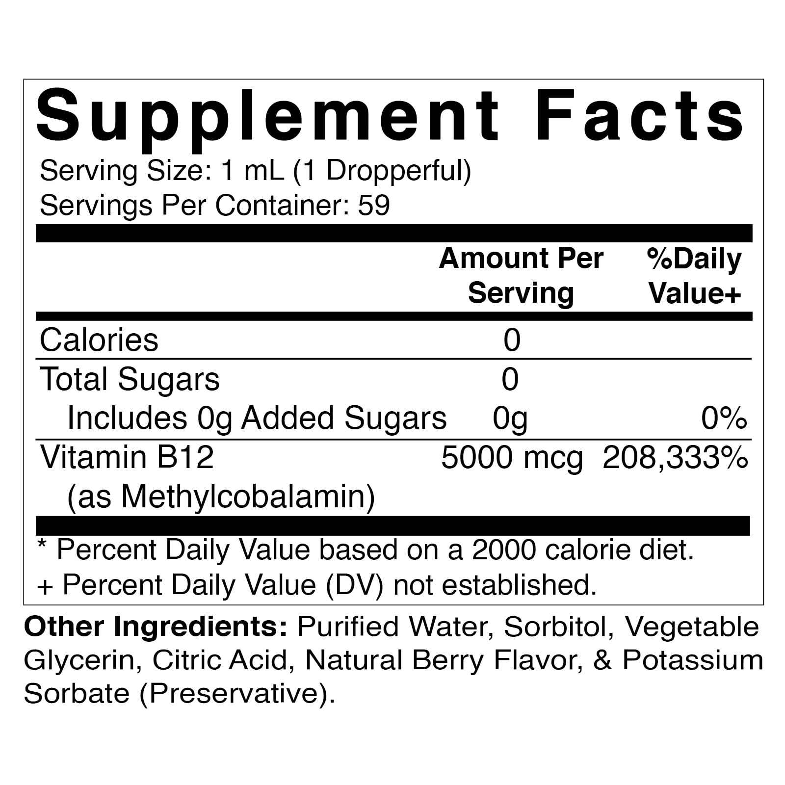 Vitamatic 2 Packs Fast Acting Liquid Vitamin B12 5000 mcg (Methylcobalamin) - Natural Berry Flavor - Sublingual Supplement - Faster Absorption - 2 OZ