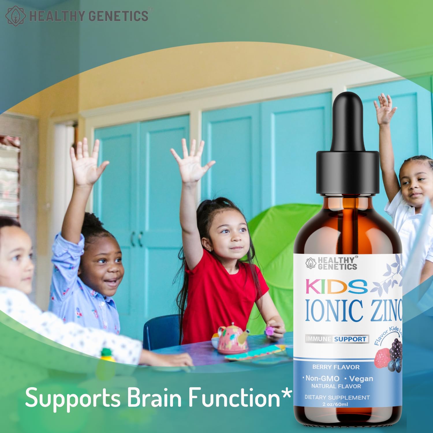 New Ionic Liquid Zinc Drops for Kids & Toddlers | 30 Day Supply | Zinc Sulfate | Immunity, Mood, Brain Thyroid | 2 Oz