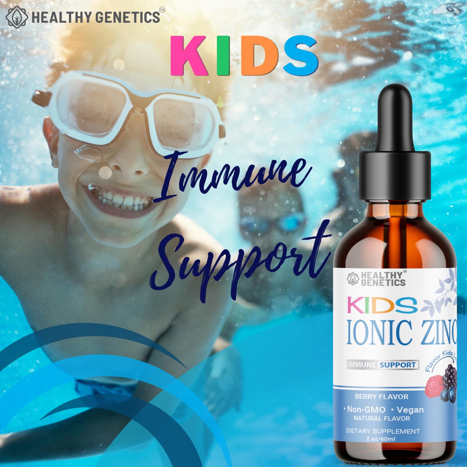 New Ionic Liquid Zinc Drops for Kids & Toddlers | 30 Day Supply | Zinc Sulfate | Immunity, Mood, Brain Thyroid | 2 Oz