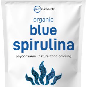 Organic Blue Spirulina Powder (Phycocyanin Extract), 60 Servings - No Fishy Smell, 100% Vegan Protein from Blue-Green Algae, Natural Luminous Food Coloring for Smoothies, Baking, Drinks & Cooking