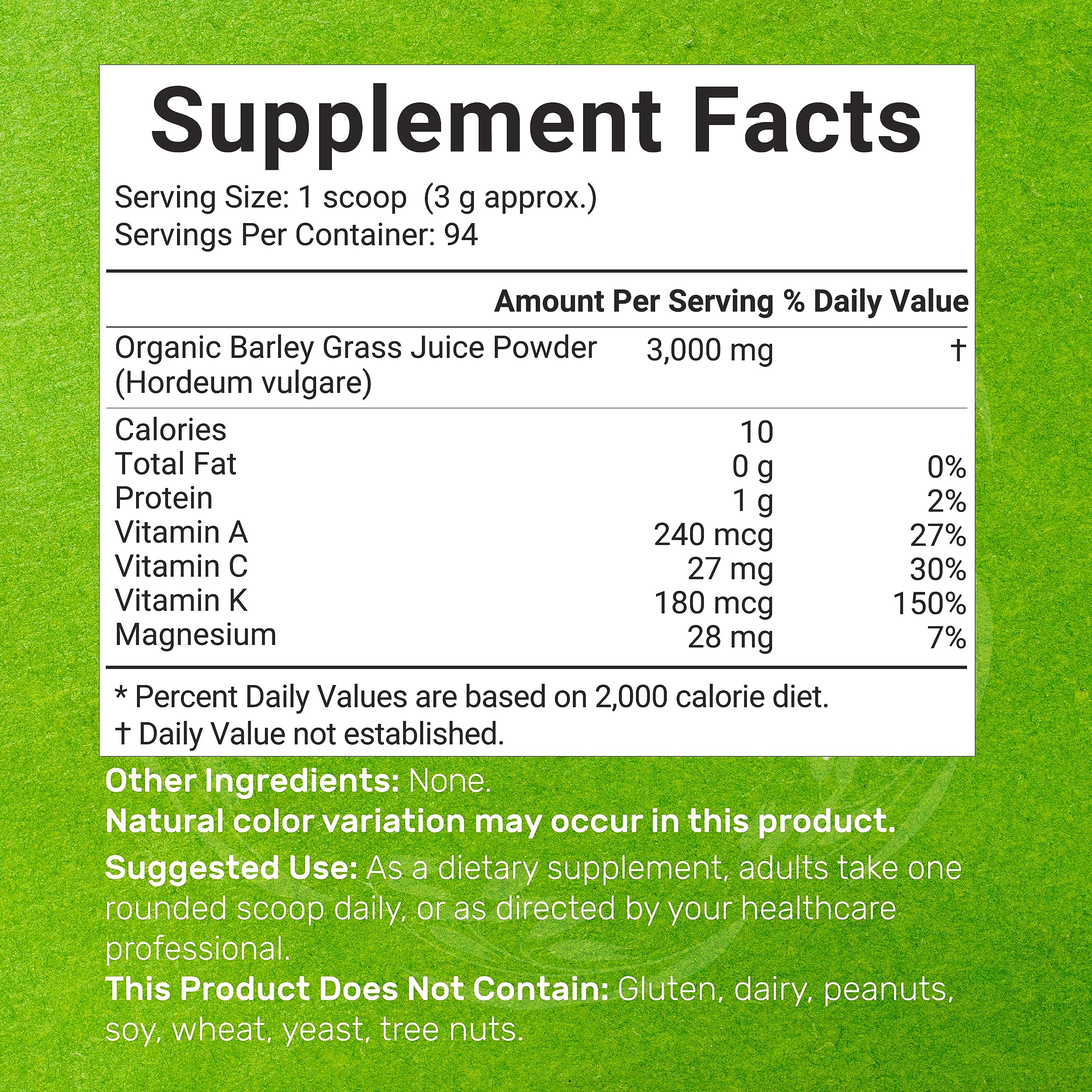 DEAL SUPPLEMENT Sustainably US Grown, Organic Barley Grass Juice Powder, 10oz – Raw Cold Pressed Source – Greens Superfood Booster – Retains Vitamins, Minerals, Antioxidants, & Chlorophyll – Non-GMO