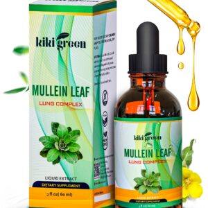 KIKI Green Liquid Mullein Leaf Tincture - Herbal Supplement from Mullein Herb for Lung Cleanse, Respiratory Health, Immune Support, Liquid Supplement Extract 2 fl oz