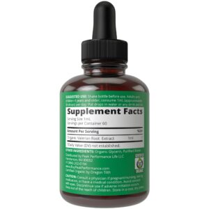 USDA Organic Valerian Root Liquid Drops Supplement. Vegan Extract Tincture for Relaxation, Sleep, Calm. Great Alternative to Valerian Capsules. Zero Sugar, Gluten Free Supplements for Women and Men