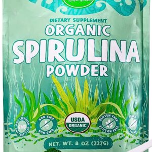 MAJU's Organic Spirulina Powder .5 lb, Microcystin Free, Non-Irradiated, Preferred to Chlorella, Preferred to Hawaiian & Blue Algae, Pure Vegan Green Protein