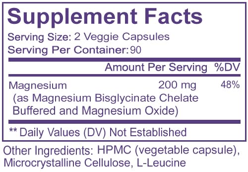 Pure Micronutrients Magnesium Glycinate Supplement (Chelated) 200mg, 180 Count