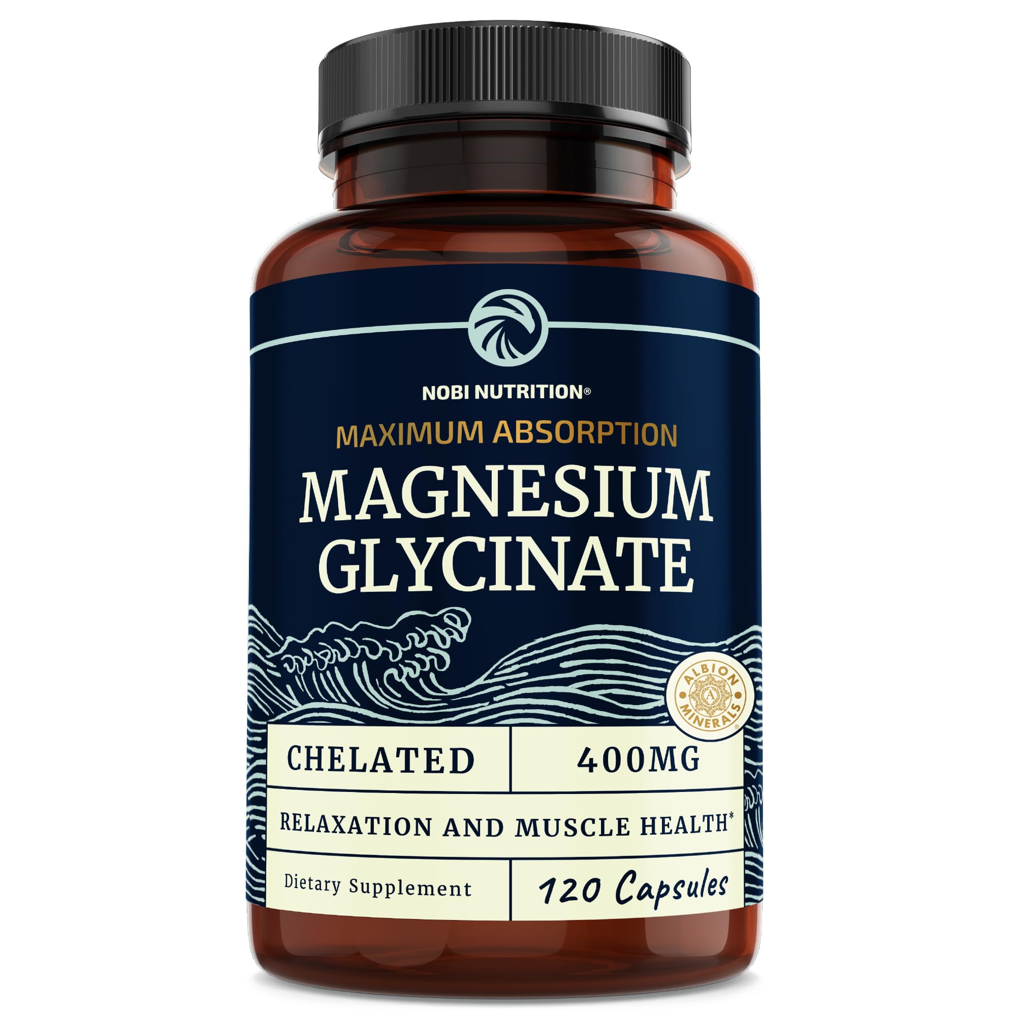 Magnesium Glycinate 400mg | High Absorption Formula for Sleep, Calm, Muscle Relaxation, Heart, Bone & Nerve Support for Women & Men | Chelated Magnesium Glycinate & Magnesium Supplement | 120 Capsules