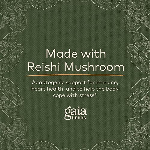 Gaia Herbs Reishi Mushroom - Helps Maintain a Healthy Immune System & Supports Heart Health - Adaptogen Herbal Supplement for Longevity Support - 40 Vegan Liquid Phyto-Capsules (40-Day Supply)