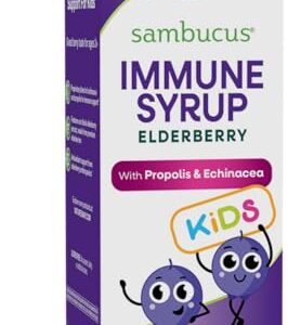 Nature's Way Sambucus Elderberry Immune Syrup for Kids Ages 2+, with Echinacea & Propolis, Daily Immune Support*, Vegetarian, Berry Flavored, 8 Fl Oz (Packaging May Vary)