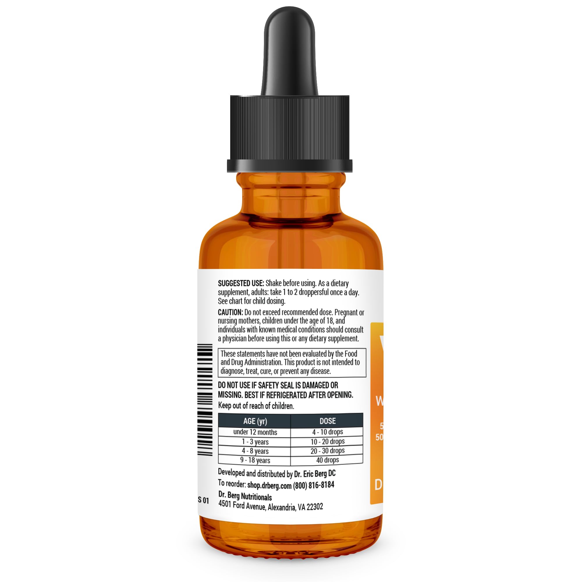 Dr. Berg Liquid Vitamin D3 & K2 Supplement - For Bone, Teeth, Mood & Immune Health - Vitamin D3 & K2 Drops for Adults - 1 fl oz